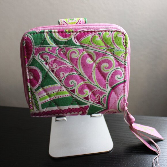 Vera Bradley Mini Zip Wallet Pinwheel Pink - Picture 5 of 10
